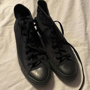 Converse size 8 mens 10 womens black high tops